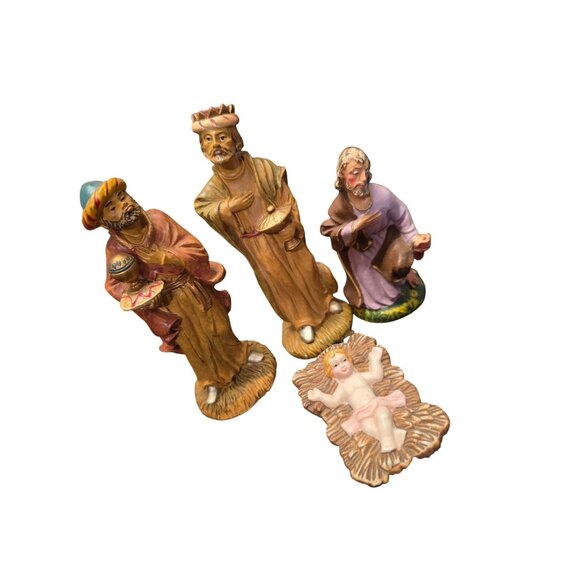 Vintage Nativity Scene Figurines Ceramic Set Of 4 - Picture 2 of 10
